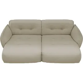 BeType Big-Sofa BETYPE "Be Fluffy", beige (cream), B:285cm H:87cm T:184cm, 100% Polyester, Sofas, Big-Sofa, Softes Sitzgefühl, moderne Kedernaht, hochwertiger Bezug