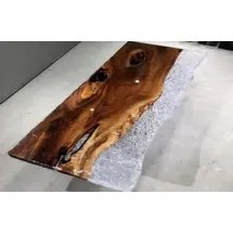 JVmoebel Transparenter Harztisch Edle Tischplatte Esszimmer Robuste Tische