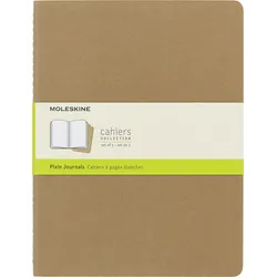 Moleskine Cahier Journals Blanko Notizbücher XL sandfarbig 3 St.