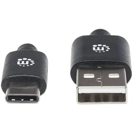 Manhattan USB-Kabel USB 2.0 USB-A Stecker, USB-C® Stecker 2.00 m Schwarz 354929
