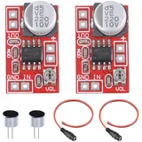 Youmile 2PCS DC 5V-12V Mini Mikrofon Verstärkerplatine Micro Elektret Verstärker MIC Kondensator Verstärker Modul mit 2PCS Elektret Mikrofon, 2PCS Stromkabel