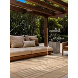 Ted Baker Flachgewebe Teppich Allington - Wendeteppich Outdoor geeignet, Pflegeleichter Wohnzimmerteppich, Modern, Streifen Muster für Wohnzimmer, Terrasse, Esszimmer, Balkon - Jute Weiß, 200x300 cm