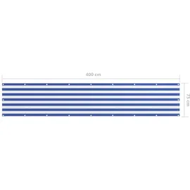 vidaXL Balkonsichtschutz Oxford-Gewebe 75 x 400 cm weiß/blau