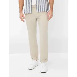 Chinohose BRAX "Style EVANS", Herren, Gr. 98, Normalgrößen, beige, 100% Leinen, Hosen
