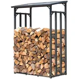 Quick Star Kaminholzregal 130 x 70 x 185 cm grau 40088363-0