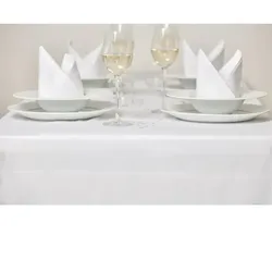 Gastronoble Satin Band Tischdecke weiß 91 x 91cm