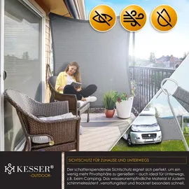 Kesser KESSER® Sonnensegel Sonnenschutz Windschutz HDPE Gewebe wasserabweisend & windabweisend 5-Fach quer vernäht robust | stabil Schattenspender... Garten Balkon Terrasse