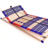 Schlummerparadies Stabiler Lattenrost 100% BUCHE - Kopf- und Fußteil verstellbar - SCHULTERFRÄSUNG, 7 Zonen, 42 Federleisten, Härteregulierung, Mittelgurt - Vario Plus Sleep Best 42® unmontiert (70x200cm)