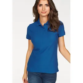FRUIT OF THE LOOM "Lady-Fit Premium Polo", Damen, Gr. M (38), blau (royalblau), Piqué, Obermaterial: 100% Baumwolle, unifarben, Basic, sehr figurbetont hüftbedeckend, Rundhals, Rippstrickbündchen, Shirts, Sommershirt, unifarben, aus reiner Baumwolle