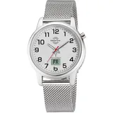 Funkuhr MASTER TIME "Lady Line", silber (silberfarben, silberfarben), Armbanduhren, Damen, Funkuhr, Quarzuhr, Armbanduhr, Damenuhr, Edelstahlarmband, analog, digital