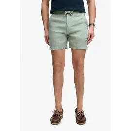 Superdry Shorts "MERCHANT LINEN SHORT", Herren, Gr. S, N-Gr, grün (bay grün), Web, Obermaterial: 100% Leinen, relaxed fit ca. Mitte Oberschenkel, Hosen Shorts, aus Leinen, Relaxed Fit, mit Reißverschluss