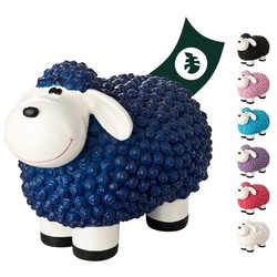 VERDOBA Gartenfigur Gartendeko Mini Schaf – Wetterfeste Gartenfigur – Deko Schaf für Außen, Polyresin blau