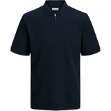 JACK & JONES Jjeaustin Zip Polo blau M