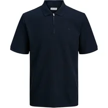 JACK & JONES Jjeaustin Zip Polo blau M