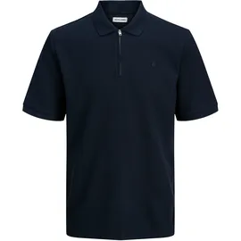 JACK & JONES Jjeaustin Zip Polo blau M