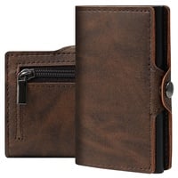 ANKENGS Wallet,Slim Wallet mit Münzfach/Geldbörse Herren/Geldbeutel Herren/klein/Mini Geldbeutel Herren und Damen/kartenetui/Kreditkartenetui(braun)