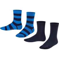 Socken Unisex 2er Pack-FALKE Happy Stripe 2Pack SO bunt|pfauenblau 39/42