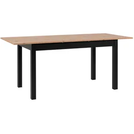 Finori Ausziehtisch Coburg 120 Artisan-Eiche und Schwarz, Eiche Artisan Holzwerkstoff, rechteckig, eckig, 70x76.5x120 cm ausziehbar, Esszimmer, Tische, Esstische, Esstische ausziehbar