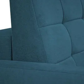 beautysofa Ecksofa VINCI mit Schlaffunktion und Bettkasten 2-Sitzer Blau