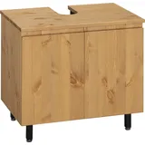 OTTO products Waschbeckenunterschrank »Fjonn«, Kiefer, Breite 60 cm, Massivholz mit pflanzlichem Bio Öl behandelt, beige