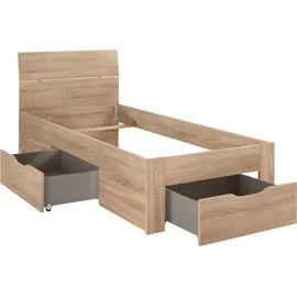 Rauch Kinderbett FLEXX 95 x 209 cm Holz lackiert braun beige