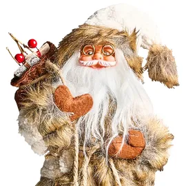 Beliani Weihnachtsmann 37 cm Braun/Weiß