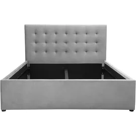 otto home Polsterbett OTTO HOME "Hamar, Knopfsteppung im Kopfteil, bis 250 KG belastbar", grau (hellgrau, hellgrau, hellgrau), B:149cm H:105cm L:217cm, 100% Polyester, Betten, Polsterbett, in verschiedenen Größen und Stoffen und Farben