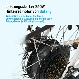 AsVIVA B15 City E-Bike 28 Zoll, B15_FBA 36V Trekkingrad Elektrofahrrad Pedelec weiß