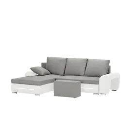 Sofa.de Ecksofa mit Beleuchtung und Schlaffunktion Emma ¦ grau ¦ Maße (cm): B: 280 H: 96 T: 184.0