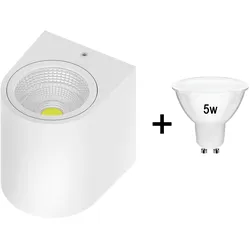 Braytron Außenwandleuchten Wandlampen Weiß- Model-K + 1x Leuchtmittel Warmweiß