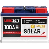 LANGZEIT 100Ah 12V Solarbatterie Boot Marine Wohnmobil Solar Batterie 80Ah