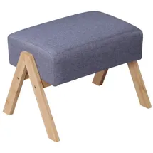 Relaxdays Fußhocker Bambus Polyester 30 x 40 x 28 cm Grau