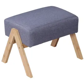 Relaxdays Fußhocker Bambus Polyester 30 x 40 x 28 cm Grau