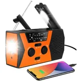 UBEIYI Notfall Radio mit Kurbel, Tragbares Solar Radio Wiederaufladbar 2000 mAh AM FM Notfallradio LED Taschenlampe Handy Ladegerät, Outdoor SOS Survival Reisen Camping Wandern