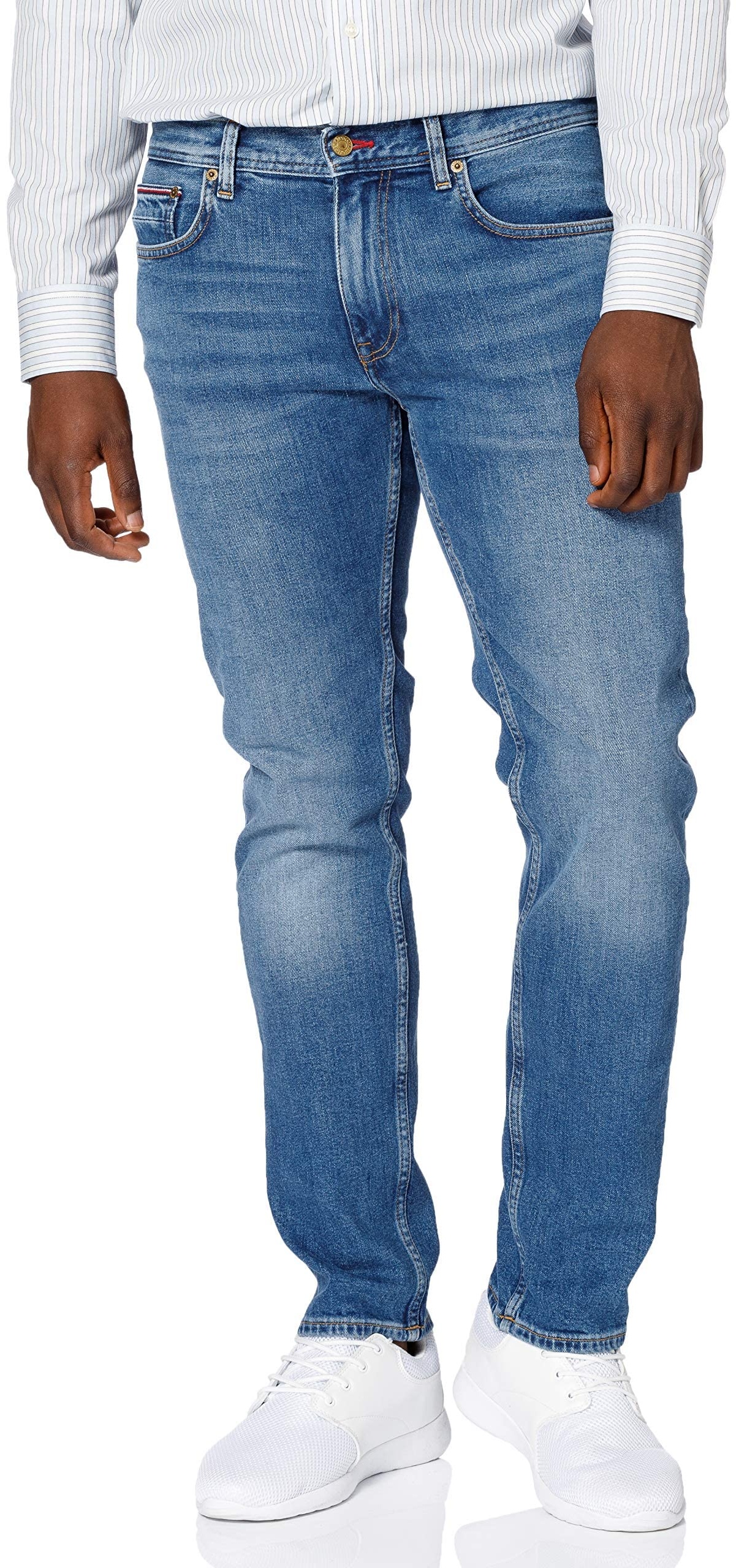 Tommy Hilfiger Herren Jeans Core Straight Denton Stretch, Blau (Boston Indigo), 36W / 34L
