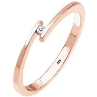 Elli DIAMONDS Verlobungsring Solitär Diamant 0.015 ct.925 Silber Ringe Damen