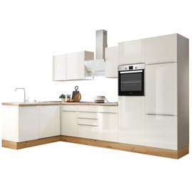 Respekta Küche Küchenzeile Winkelküche Marleen Premium 340 cm Weiß Artisan Eiche Respekta