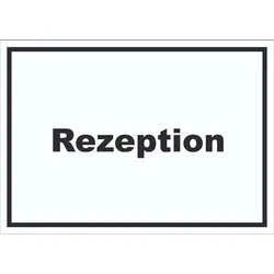 Rezeption Schild mit Text Anmeldung Eingang waagerecht A5 (148x210mm)