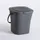 Eda 13119 G Kompakteimer 6 l mit Deckel, Polypropylen, Grau, Maße 24,8 x 23,8 x 24,3 cm