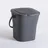 Eda 13119 G Kompakteimer 6 l mit Deckel, Polypropylen, Grau, Maße 24,8 x 23,8 x 24,3 cm