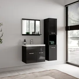 Badplaats Montreal Badezimmerschrank 30 x 131 x 30 cm Schwarz