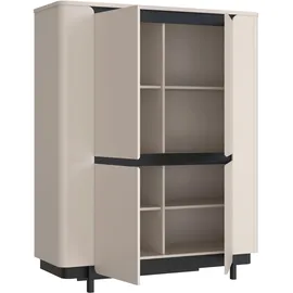 Forte Highboard 130,3 x 161,1 x 44,8 cm Beige / Schwarz