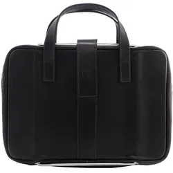 R-Go Tools R-Go Viva 15.6" Laptoptasche, Vollnarbenleder (LWG-Zertifizierung), Integrierter Laptop-Ständer, Schultergurt, Schwarz