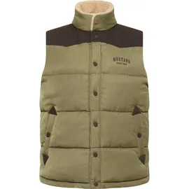 Mustang Kurzweste "Herren Style Dublin", Herren, Gr. M, olivgrün, Web, 100% Polyester, regular fit, Westen