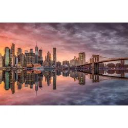 Fototapete PAPERMOON "Photo-Art ALVARO PEREZ AAMP, NEW YORK GLÜHEN II", bunt, B:2,00m L:1,49m, Vlies, Tapeten