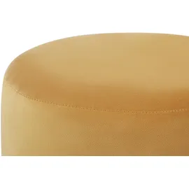 Beliani Pouf Rund Polyester 39 x 40 x 39 cm Gelb/Gold