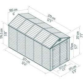 CANOPIA Skylight 6x12 1,86 x 3.80 m grau