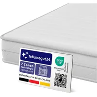Träumegut24 - ergonomische 7-Zonen Matratze 160x200 cm | Größe + Höhe wählbar | Härtegrad H2&H3 | Kaltschaummatratze | Hautfreundlicher Bezug | Oeko-TEX® | (160 x 200 cm, 19 cm)