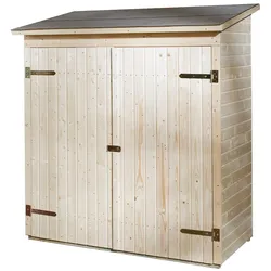 Weka Terrassenschrank mit Flachdach und Doppeltür, natur Größe 2