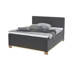 Boxspringbett USB-Anschluss & LED- Beleuchtung  Clara , grau , Maße (cm): B: 181 H: 119